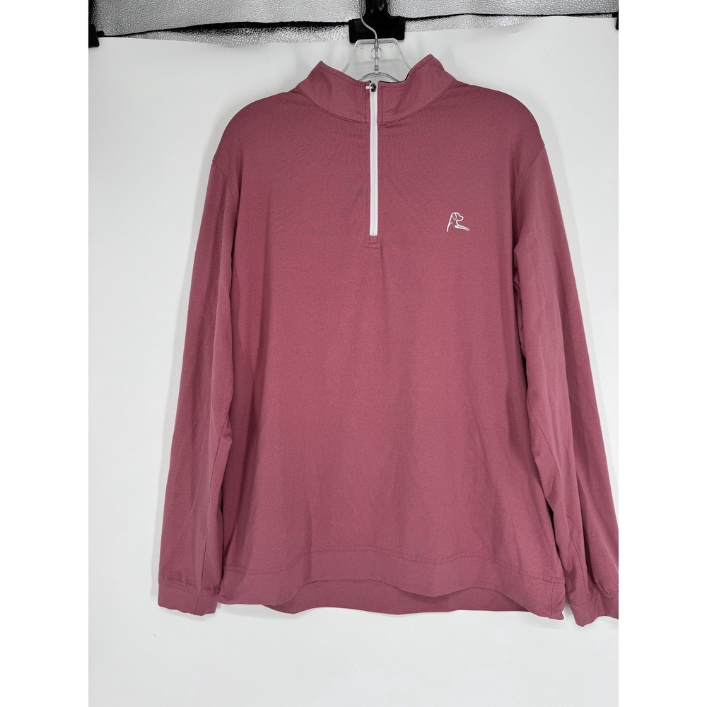 Rhoback Performance Top Mens Large Golf Quarter 1/4 Zip Pullover Lightweight Red